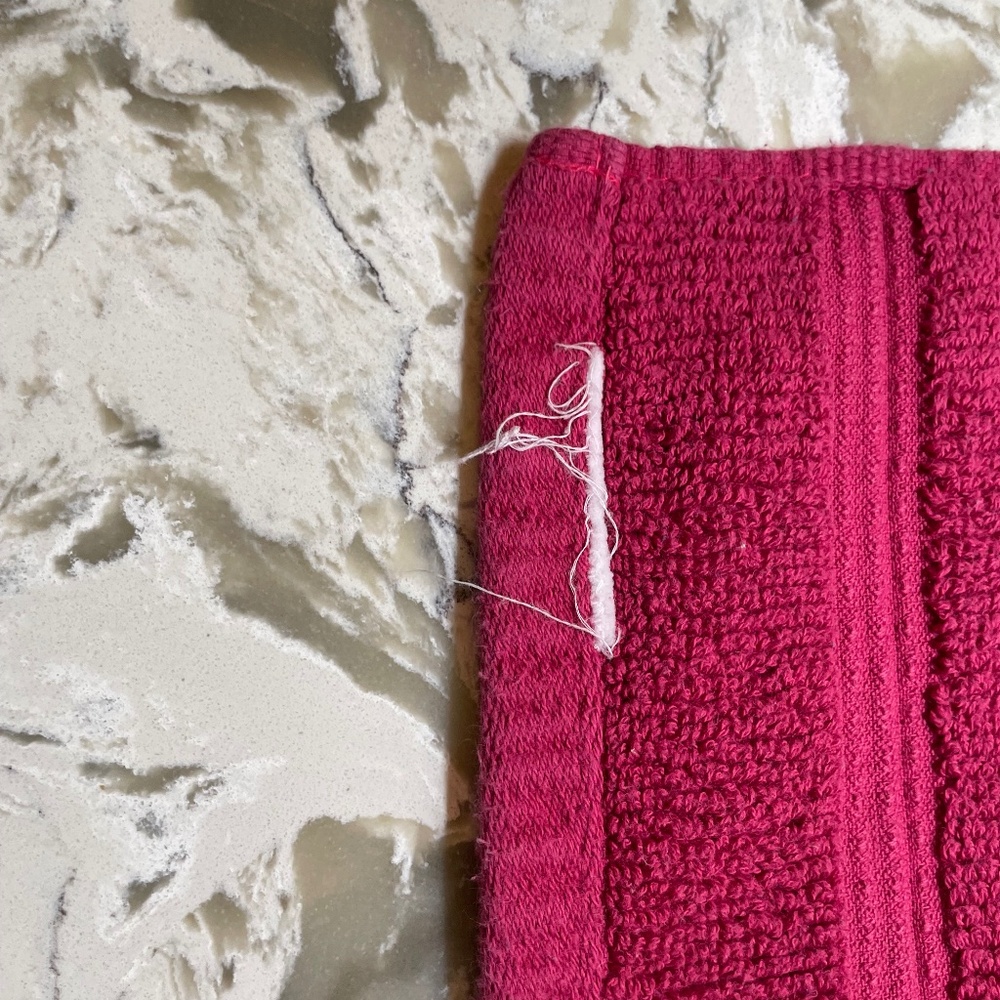Pink washcloth that can be used for anything 6”x6”